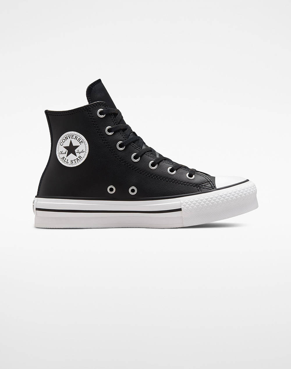 CONVERSE CHUCK TAYLOR ALL STAR EVA LIFT LEATHER A02485C-001 Black
