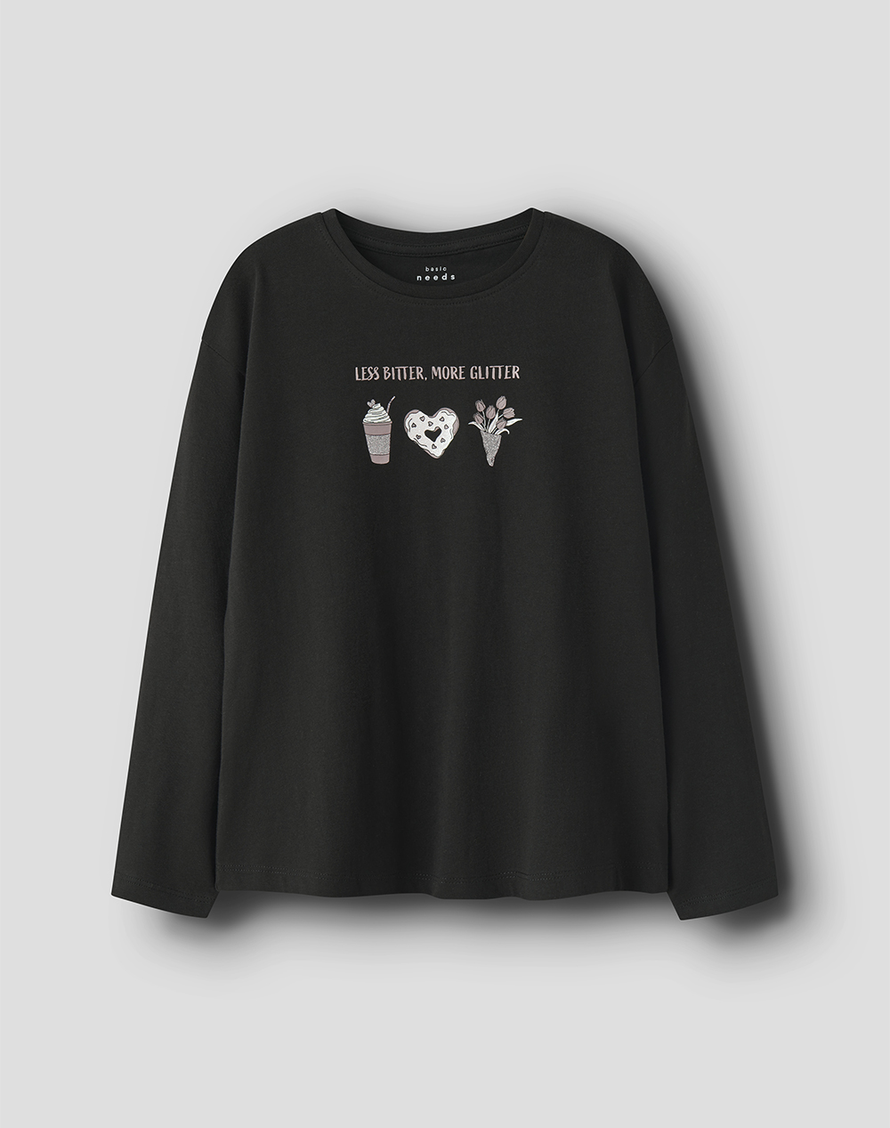 NAME IT NKFVEEN LS RLX TOP 13234709-BlackMore Glitter Black