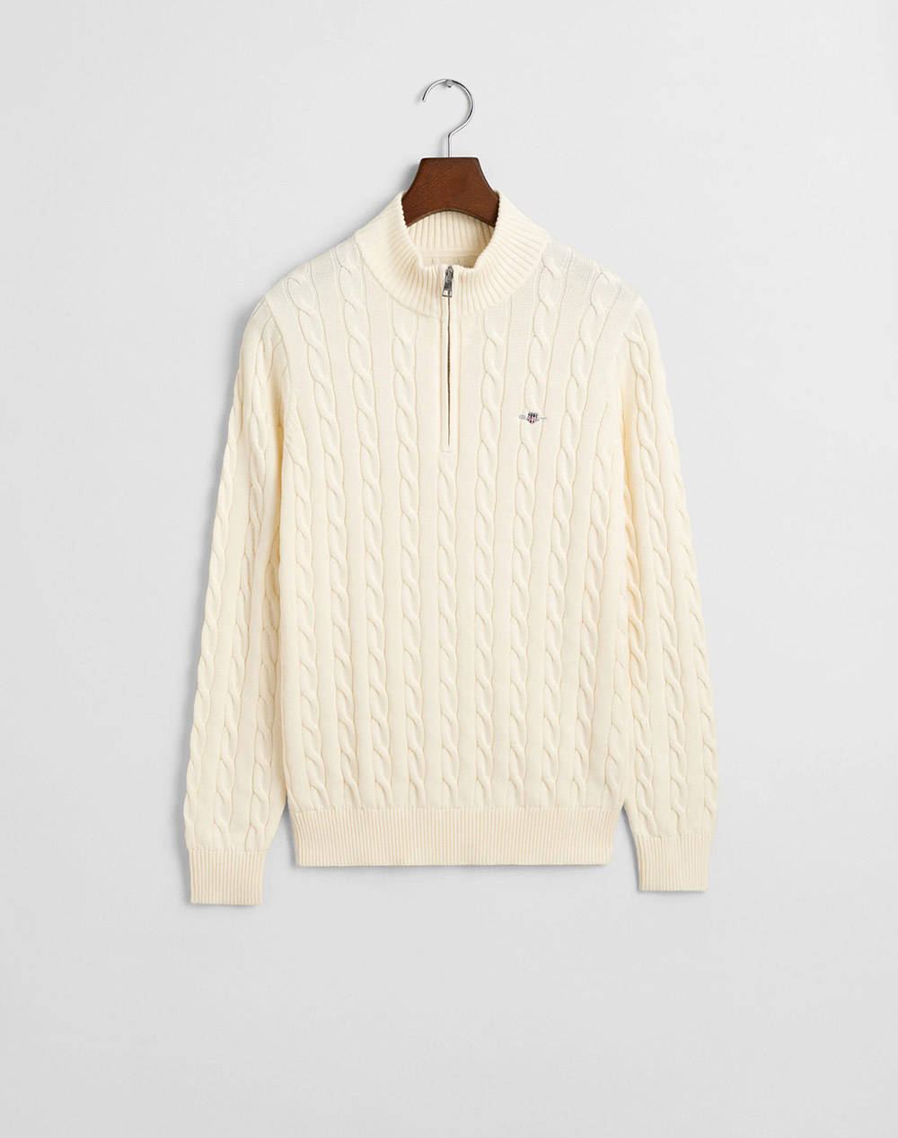 GANT GANT ΠΟΥΛΟΒΕΡ ΜΜ COTTON CABLE HALF ZIP 3G984059-130 Cream