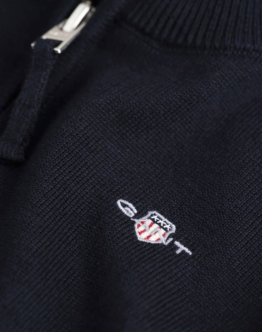 GANT ΖΑΚΕΤΑ ΠΛΕΚΤΗ SHIELD COTTON ZIP CARDIGAN 3G884031-433 DarkBlue φωτογραφία