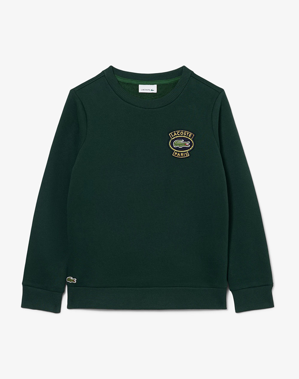 LACOSTE LACOSTE ΜΠΛΟΥΖΑ ΦΟΥΤΕΡ ΜΜ CHENILLE PATCH CREW 3SJ0934-YZP DarkGreen