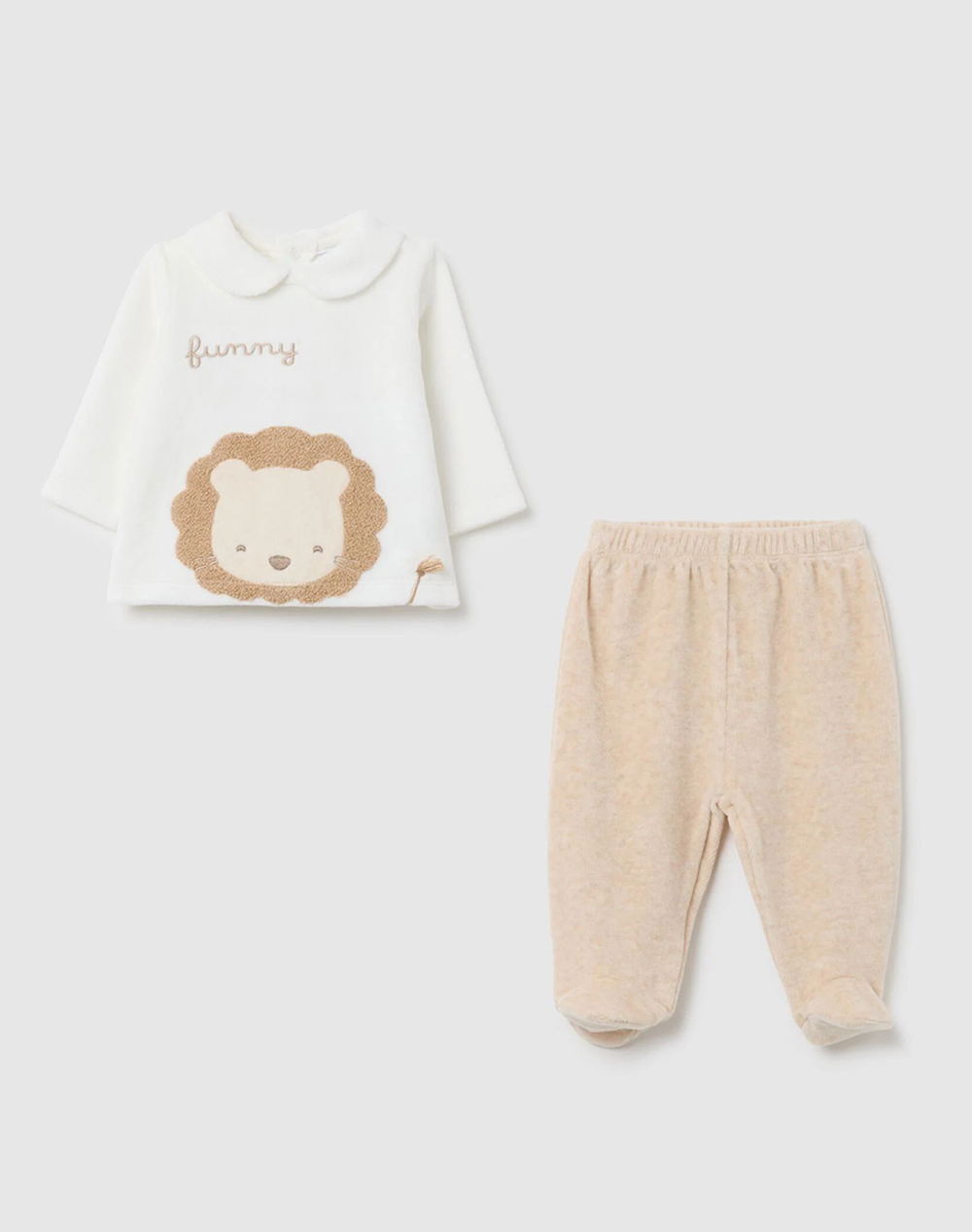 OVS SET T-SHIRT + TROUSERS 2445540-BEIGE MELANGE Biege