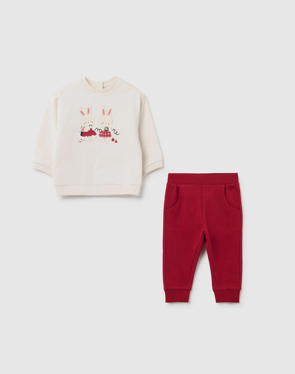 OVS SET SWEATSHIRT + TROUSERS 2461062-RIO RED Red