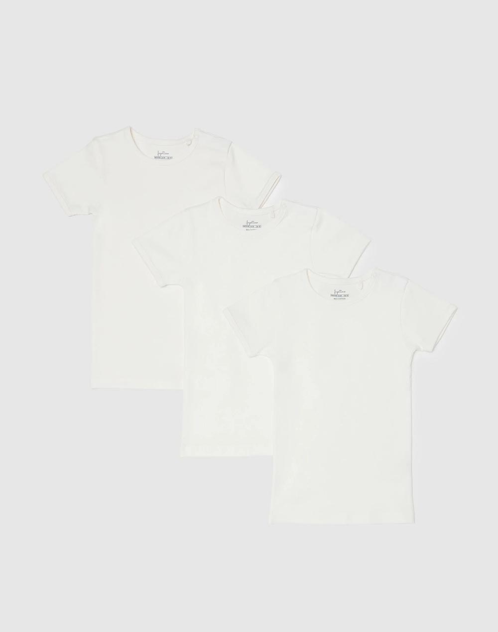 OVS PK3 TSHIRT INTERLOCK UNIS 2469939-SNOW WHITE OffWhite