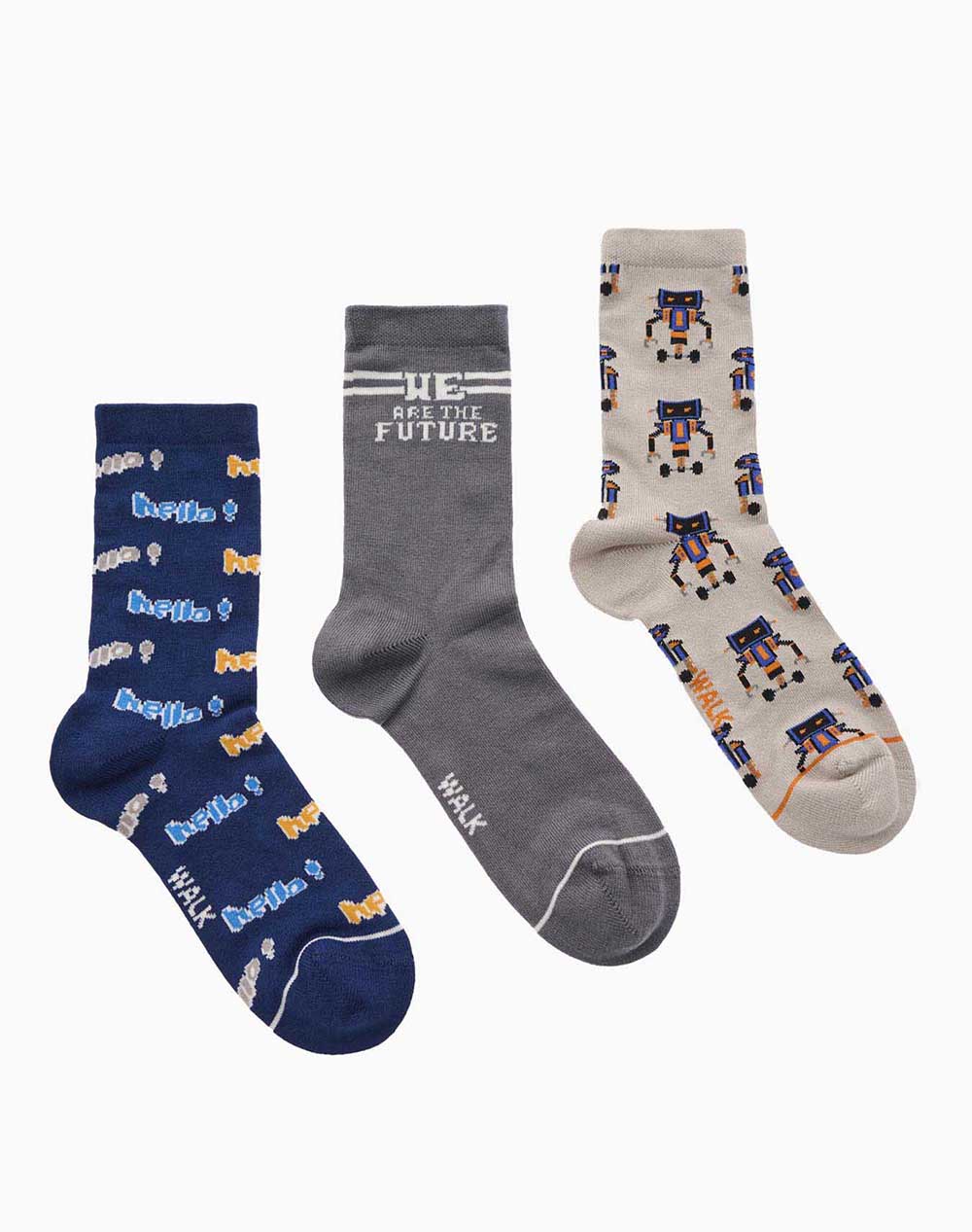 WALK WALK ΠΑΙΔΙΚΕΣ ΚΑΛΤΣΕΣ BAMBOO ΜΕ ΣΧΕΔΙΟ ΣΕΤ 3 ΖΕΥΓΗ W1814-7-MULTI Multi