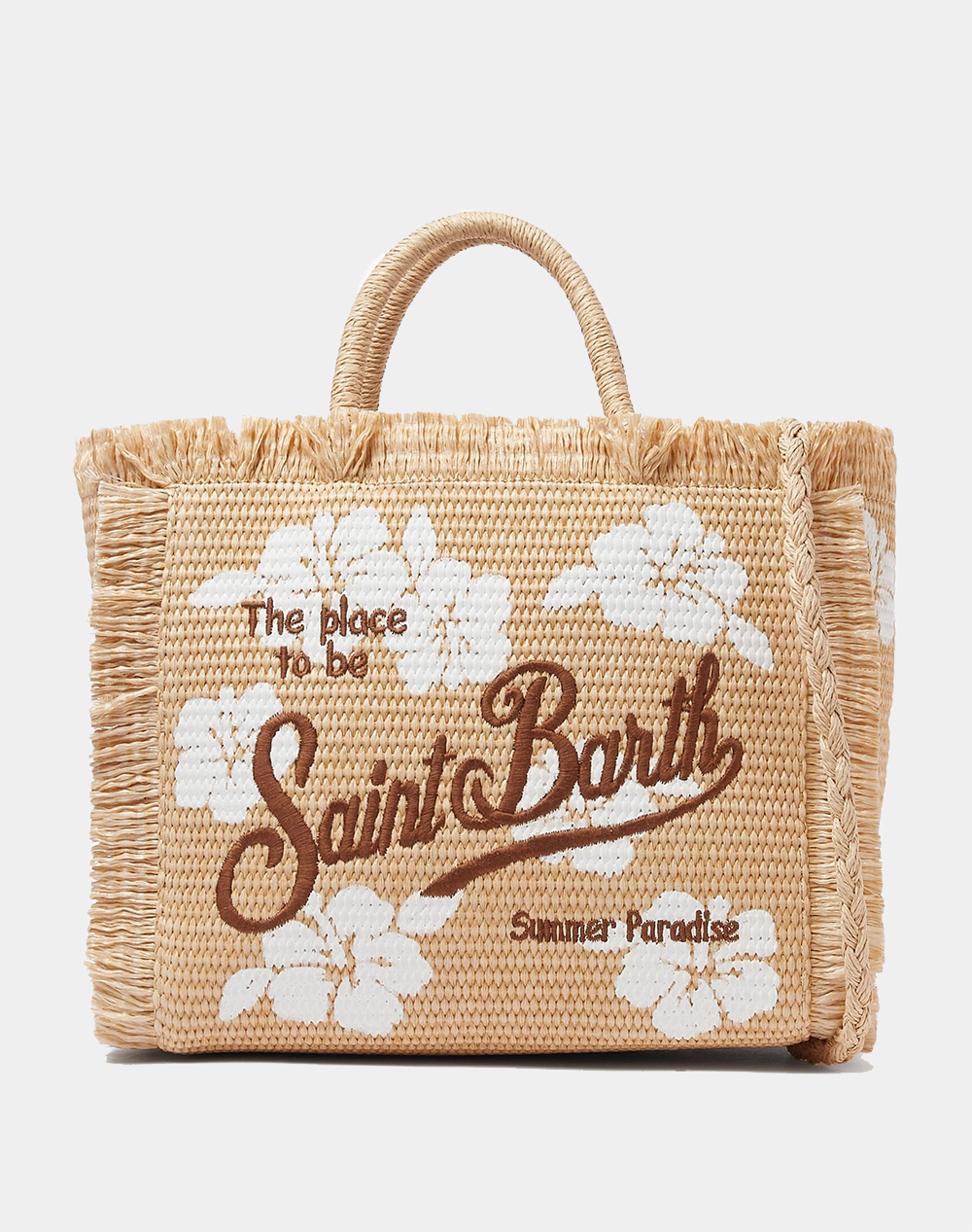 MC2 COLETTE STRAW N-HAND BAG WITH STRAP-HIBISCUS 1110 EMB COL0017-03047L-03047L Biege