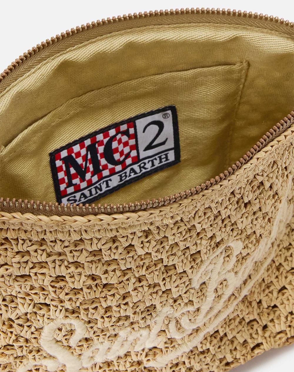 Mc2 Raffia Pouch-Pochette-11 Wave Emb Rafp001-00878L-00878L Biege Γυναικεία αξεσουάρ τσάντες Politikos Shop Πολιτικός