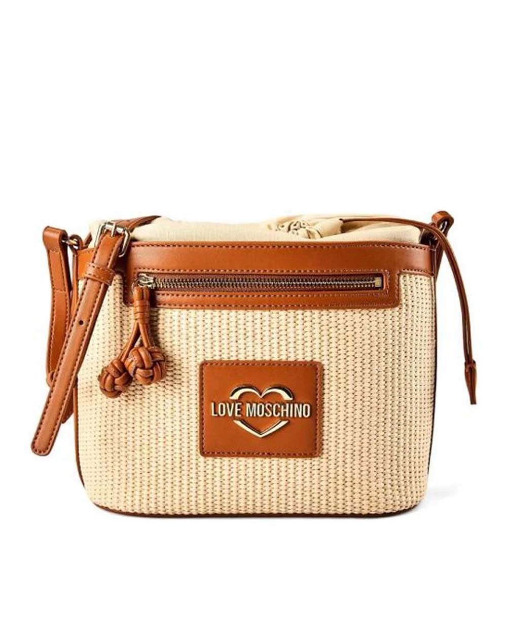 Love Moschino Γυναικεία Τσάντα Πουγκί Μπεζ Πολυπροπυλένιο Πολυεστέρας Πολυουρεθάνη
