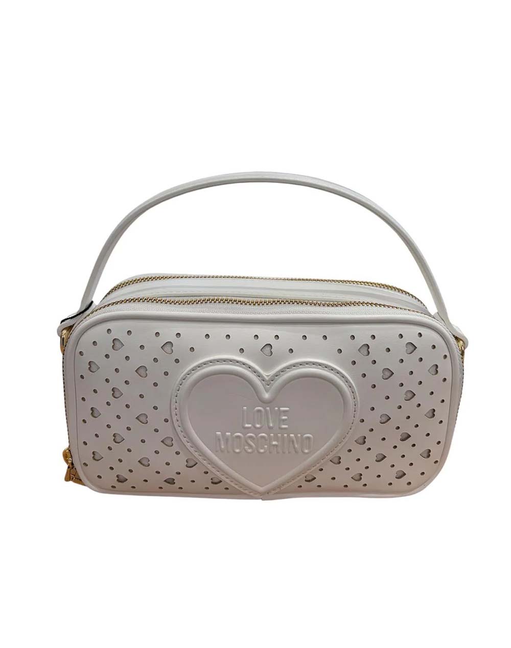 Love Moschino Γυναικεία Τσάντα Χειρός/Ώμου Άσπρο Πολυουρεθάνη
