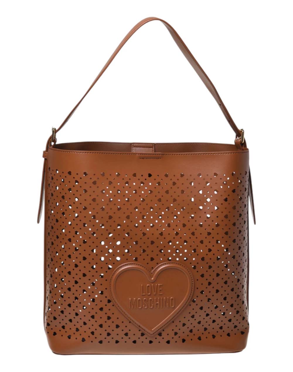 Love Moschino Γυναικεία Τσάντα Ώμου Καπουτσίνο Πολυουρεθάνη