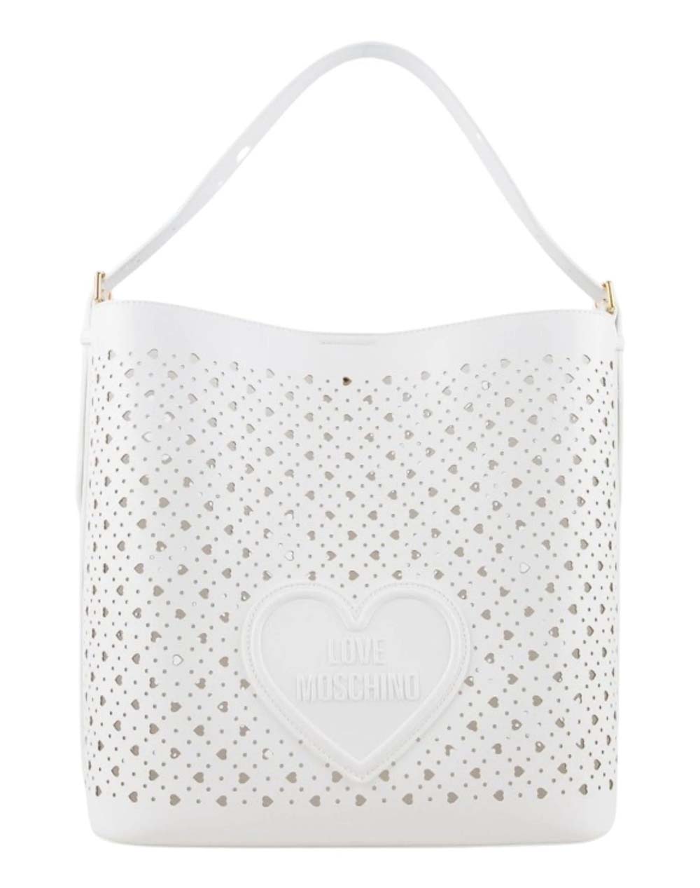 Love Moschino Γυναικεία Τσάντα Ώμου Άσπρο Πολυουρεθάνη