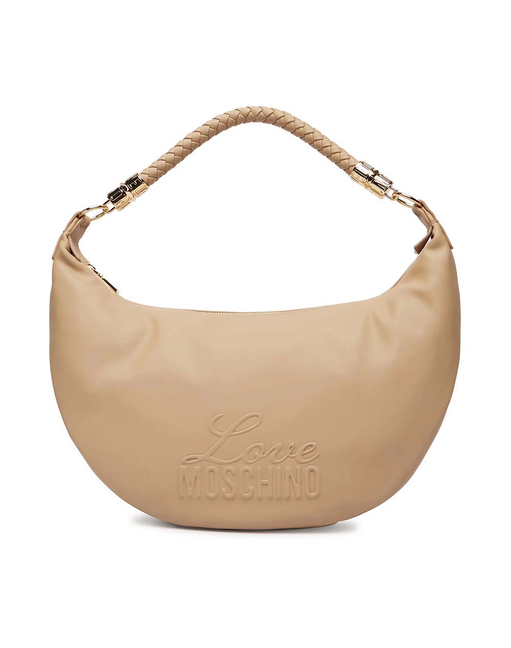 Love Moschino Γυναικεία Τσάντα Ώμου Μπεζ Πολυουρεθάνη