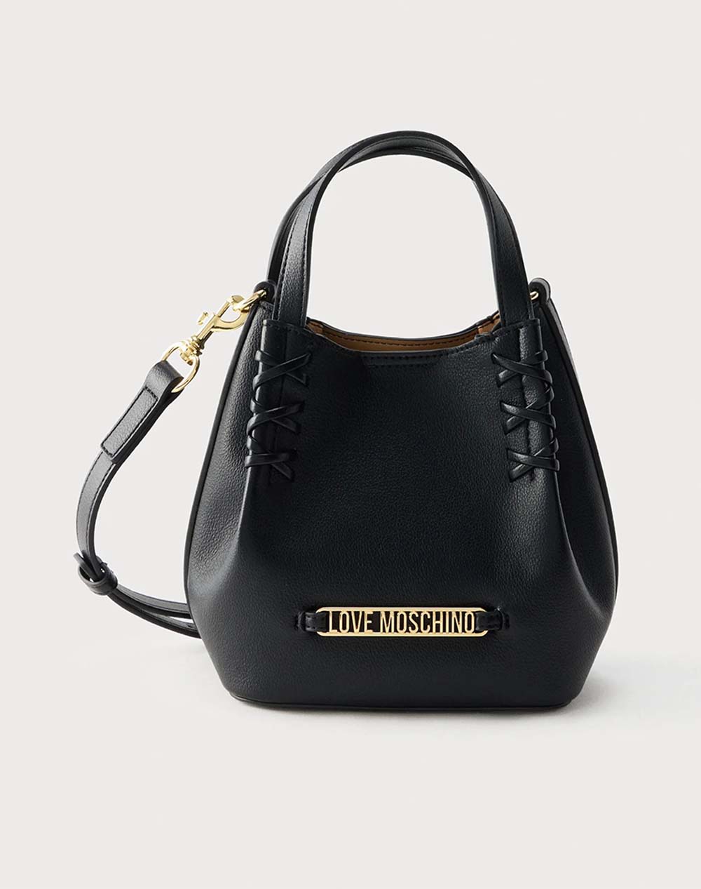 Love Moschino Γυναικεία Τσάντα Χειρός/Χιαστί Μαύρο Πολυουρεθάνη