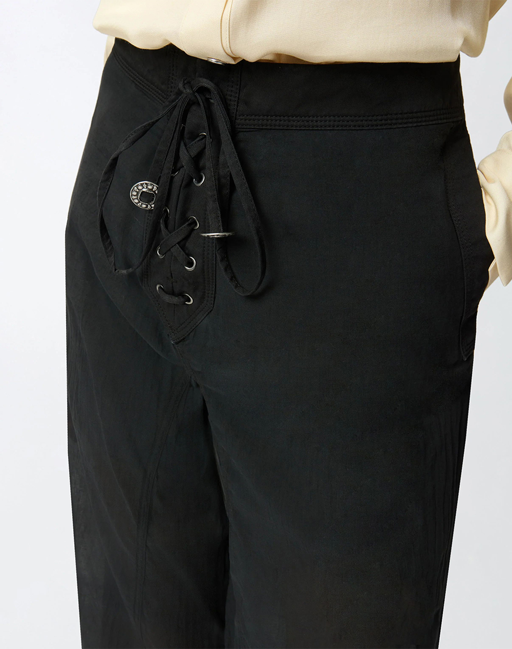Pinko Cabras Pantalone Voile E Gabar 106947A3Ax-Z99 Black Γυναικεία ρούχα παντελόνια Υφασματινα Politikos Shop Πολιτικός
