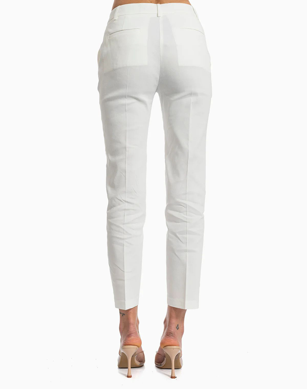 PINKO BELLO PANTALONE LINO STRETCH 100155A34I-Z05 White