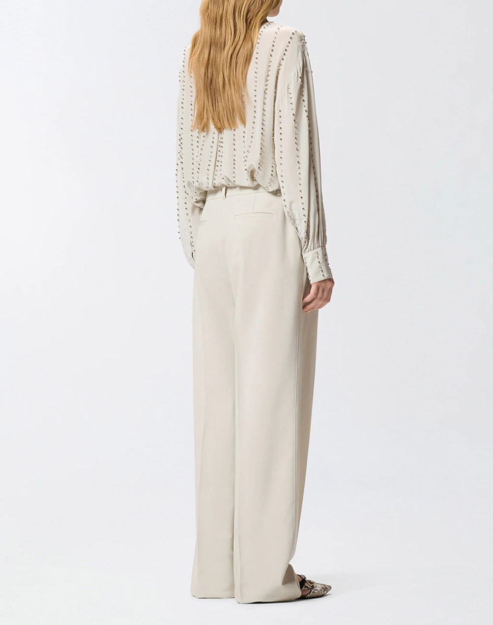 PINKO PAULA PANTALONE FLUIDO 106607A18E-I18 Cream