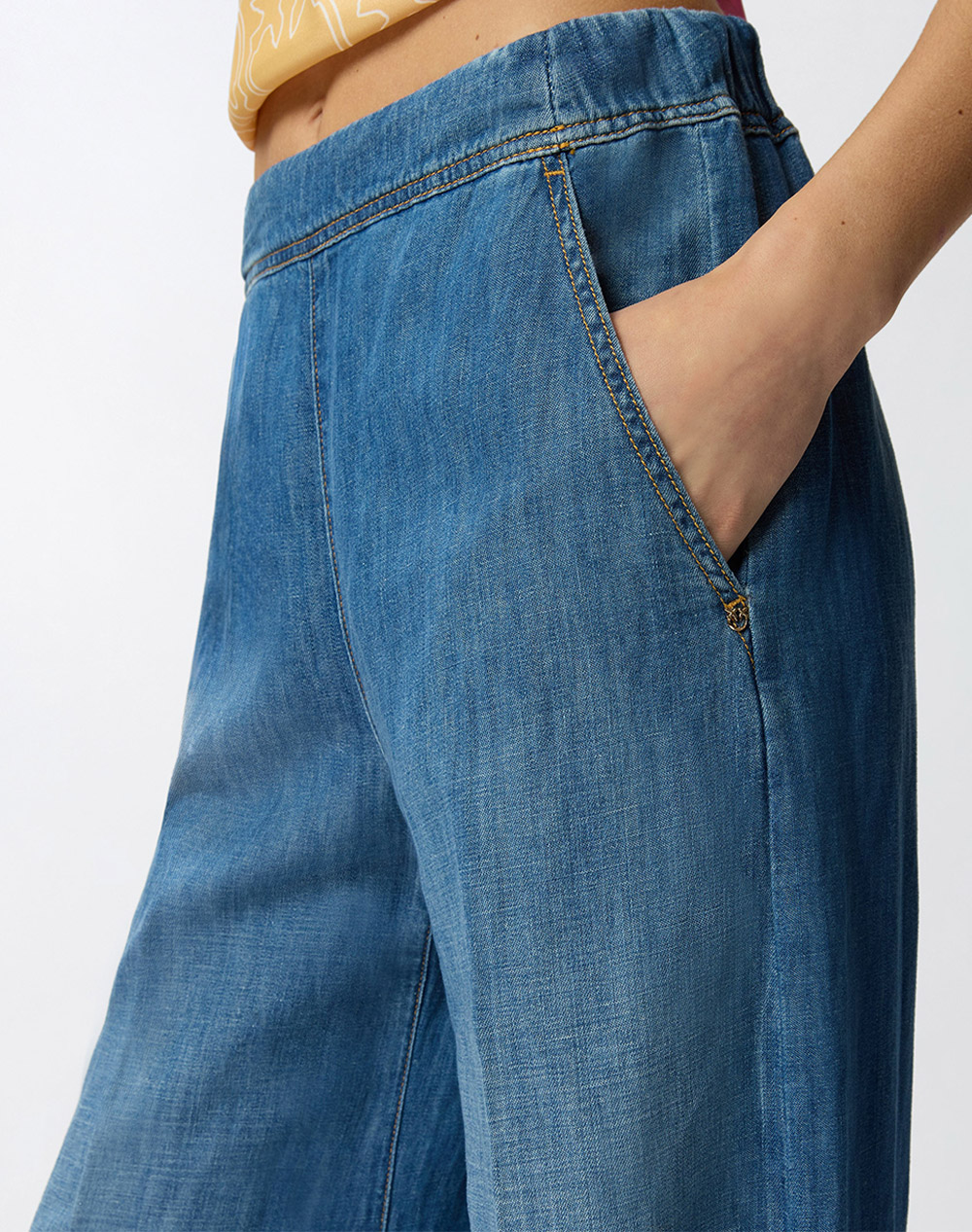Pinko Spiaggia Pantalone Light Denim 106398A33J-Pjd Denimblue Γυναικεία ρούχα παντελόνια Jean 5P Cargo Politikos Shop Πολιτικός