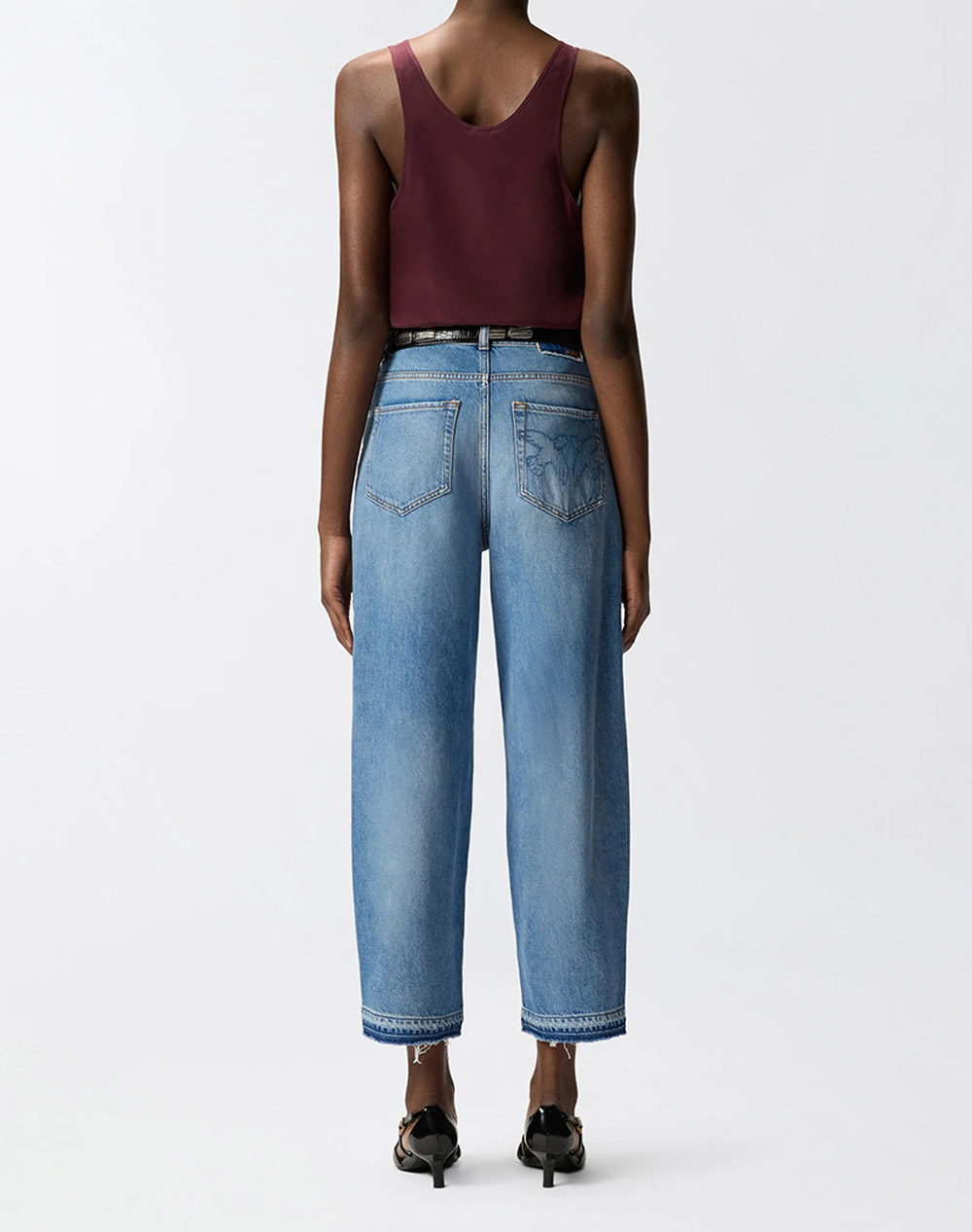 PINKO ESTELLE EGG DIRTY BLUE DENIM 103857A341-PJF DenimBlue φωτογραφία