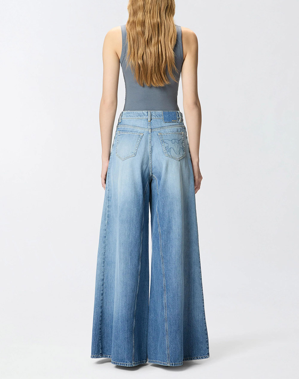 PINKO PINKO WINONA WIDE LEG MEDIUM WAVE DE 106228A323-PJO DenimBlue - 2