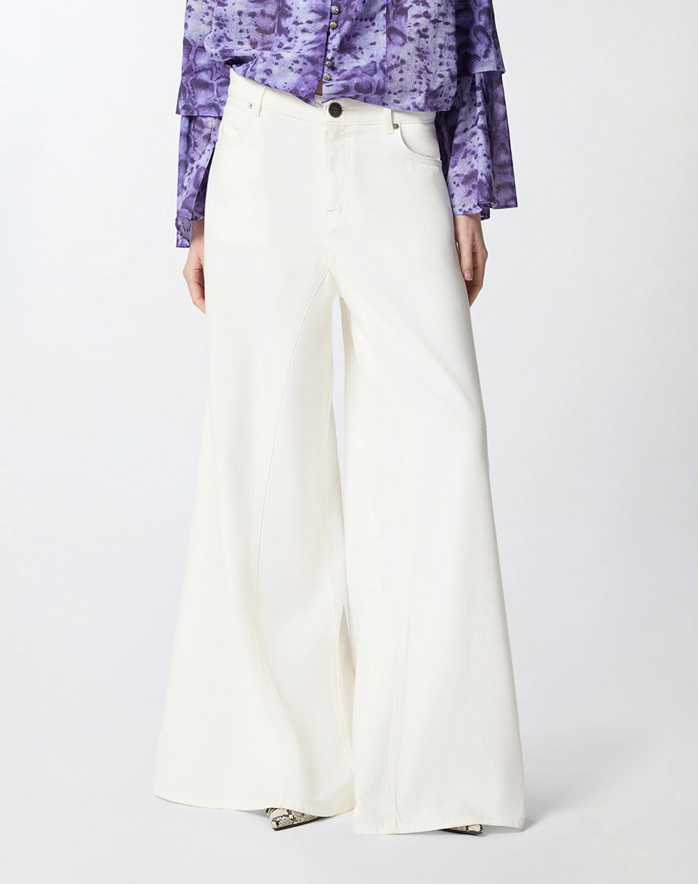 PINKO WINONA WIDE LEG BULL SLEGATO 106228A32P-Z05 White