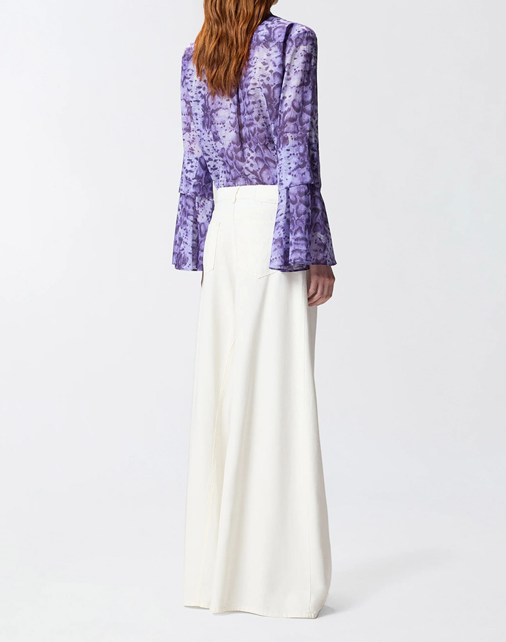 PINKO PINKO WINONA WIDE LEG BULL SLEGATO 106228A32P-Z05 White - 2