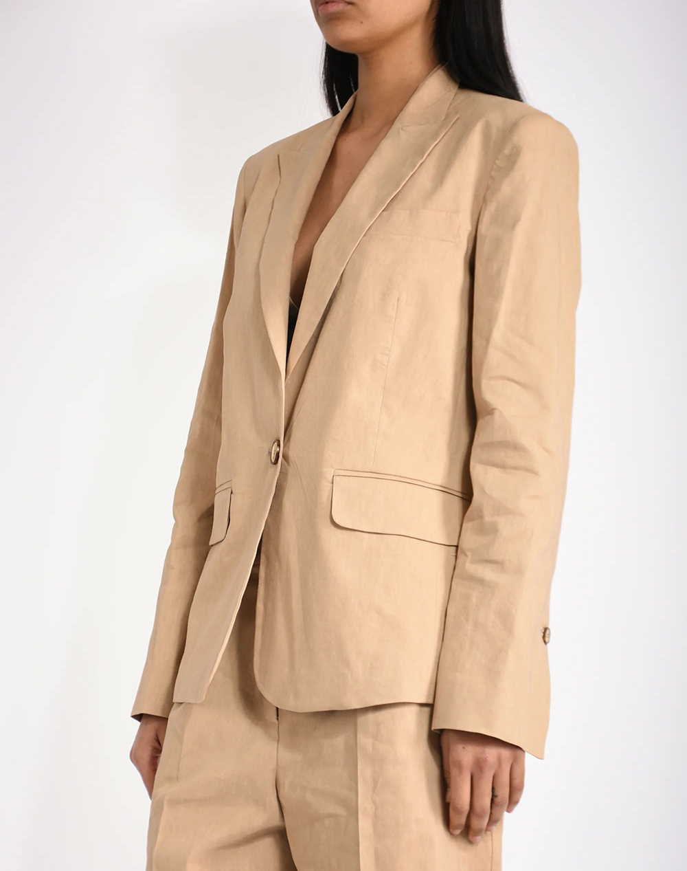 PINKO FREDA GIACCA LINO STRETCH 106597A34I-D41 Biege