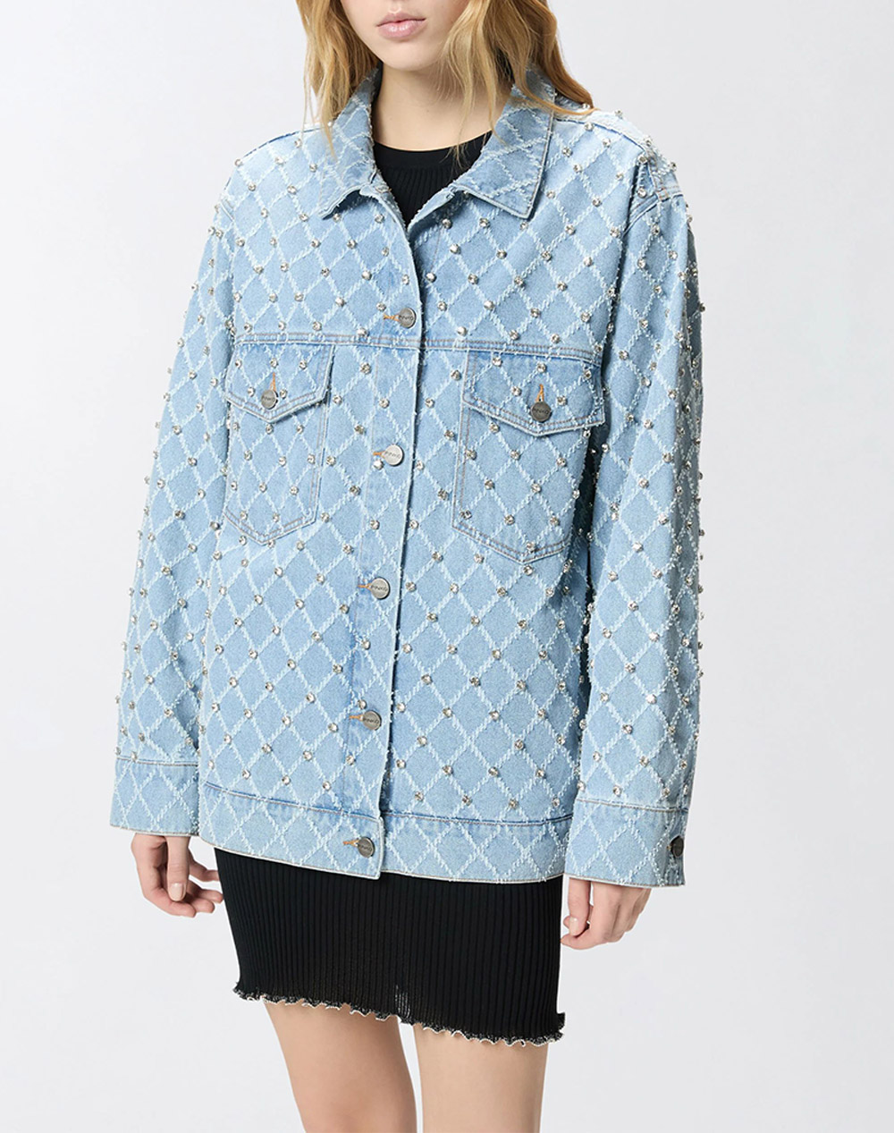 PINKO PIFFERAIO OVERSHIRT DIAMOND RI 106246A32N-PJE DenimLightBlue