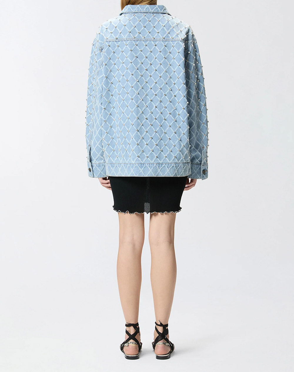 PINKO PIFFERAIO OVERSHIRT DIAMOND RI 106246A32N-PJE DenimLightBlue