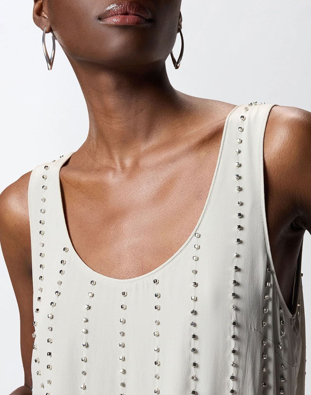 Pinko Tessa Top Fluido Ricamo Gessat 106214A31F-I18 Ecru Γυναικεία ρούχα μπλούζες Τοπ Κορμακια Politikos Shop Πολιτικός