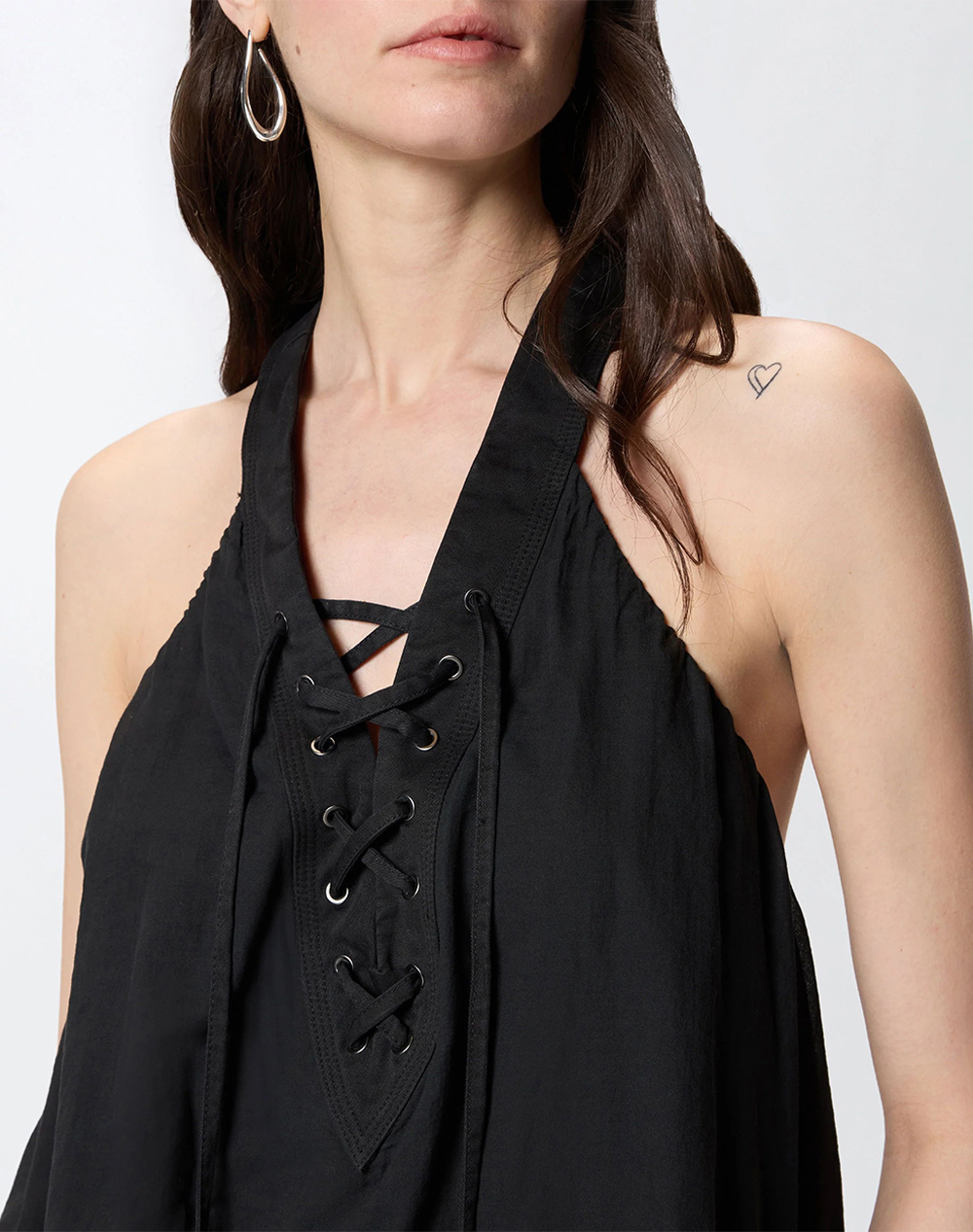 Pinko Caivano Top Voile E Gabardina 106944A3Ax-Z99 Black Γυναικεία ρούχα μπλούζες Τοπ Κορμακια Politikos Shop Πολιτικός