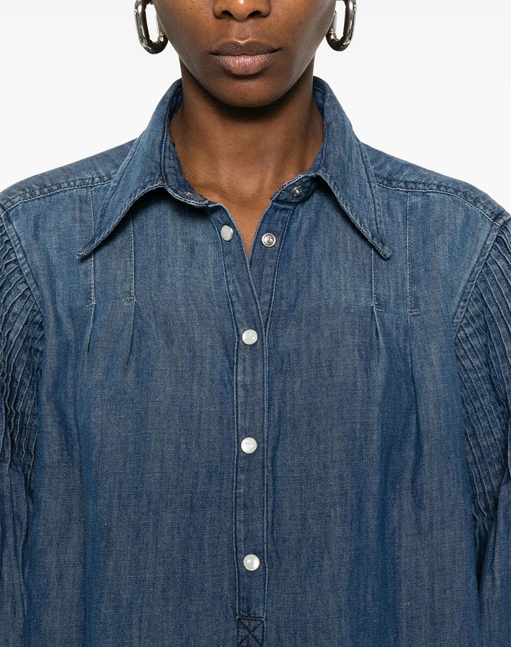 Pinko Mazzo Di Fiori Blusa Light Den 106402A33J-Pjl Denimblue Γυναικεία ρούχα μπλούζες Τοπ Κορμακια Politikos Shop Πολιτικός