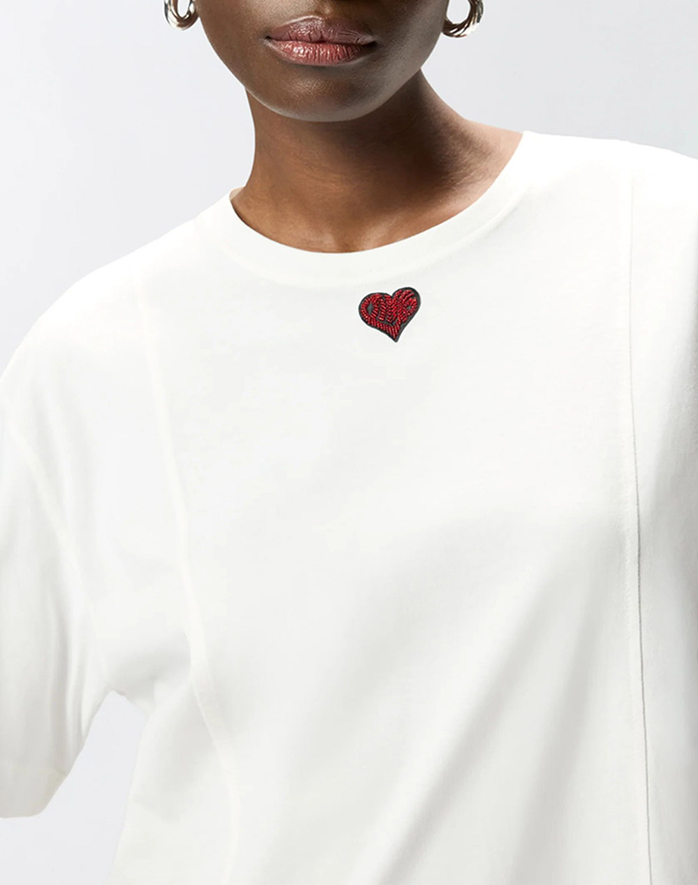 Pinko Tortino T-Shirt Jersey Di Coto 105665A326-Z05 White Γυναικεία ρούχα μπλούζες Τ-Shirt Politikos Shop Πολιτικός