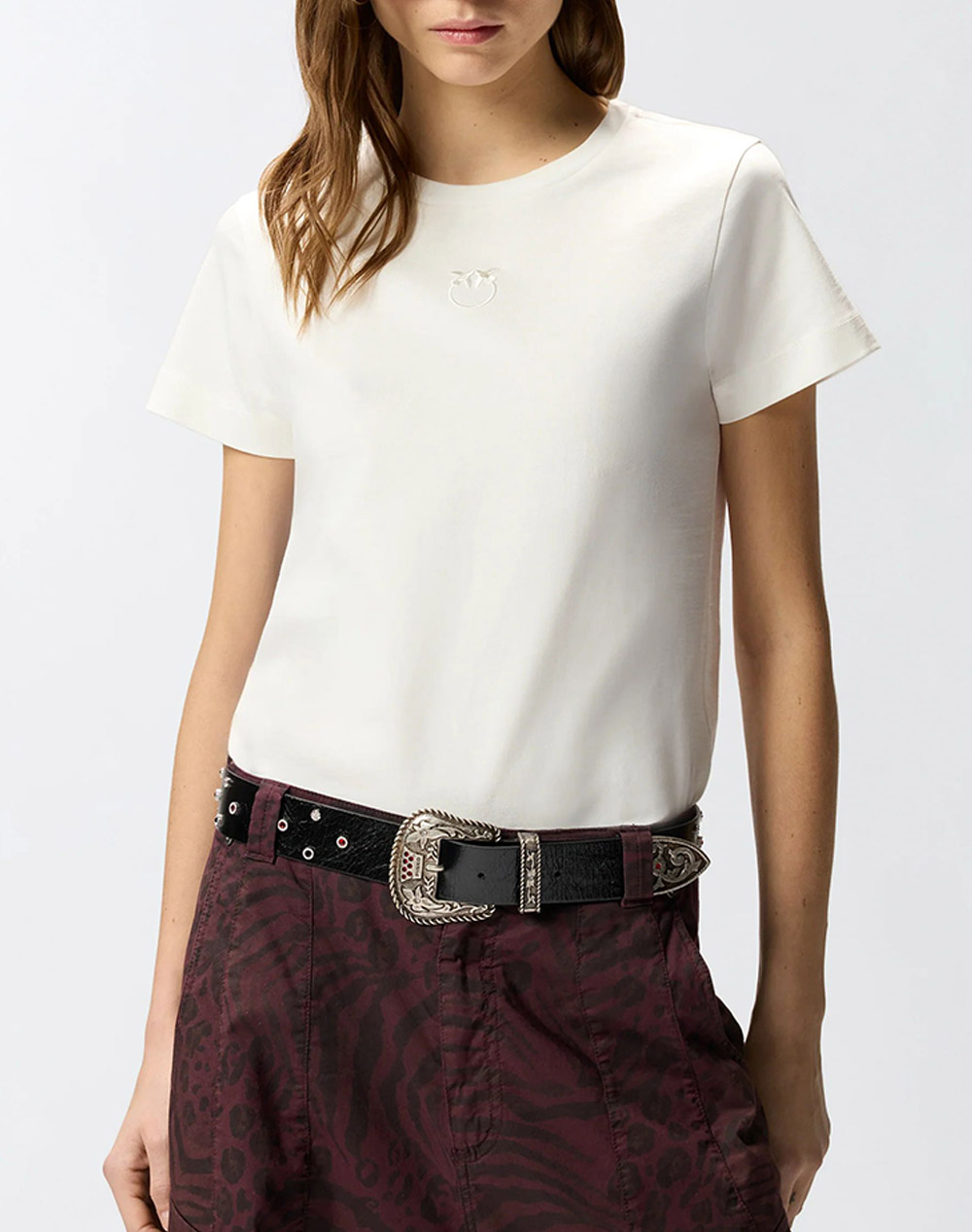 PINKO BUSSOLOTTO T-SHIRT JERSEY PATC 100355A339-Z05 White