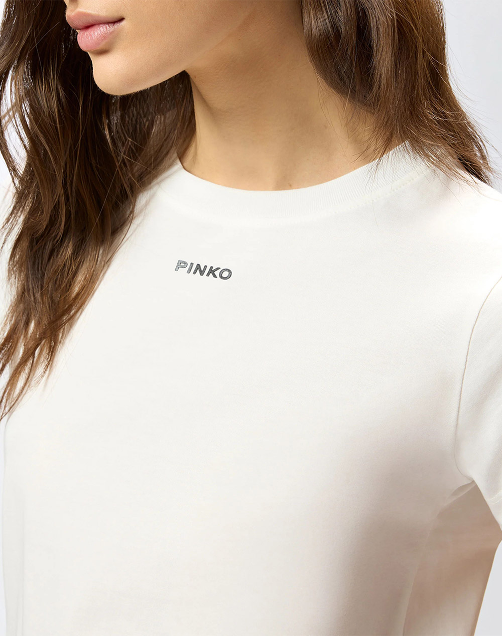 Pinko Basico T-Shirt Jersey Logo Sta 100373A34F-Z05 White Γυναικεία ρούχα μπλούζες Τ-Shirt Politikos Shop Πολιτικός