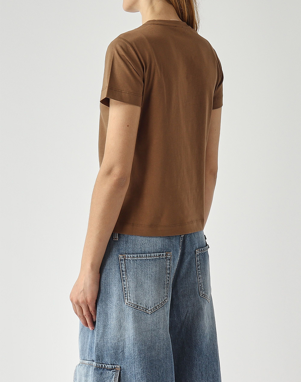 PINKO QUENTIN T-SHIRT JERSEY RICAMO 100535A33F-L78 Brown