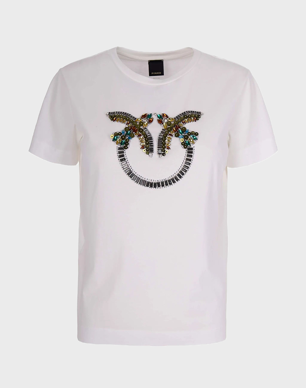 PINKO QUENTIN T-SHIRT JERSEY RICAMO 100535A33F-Z05 White