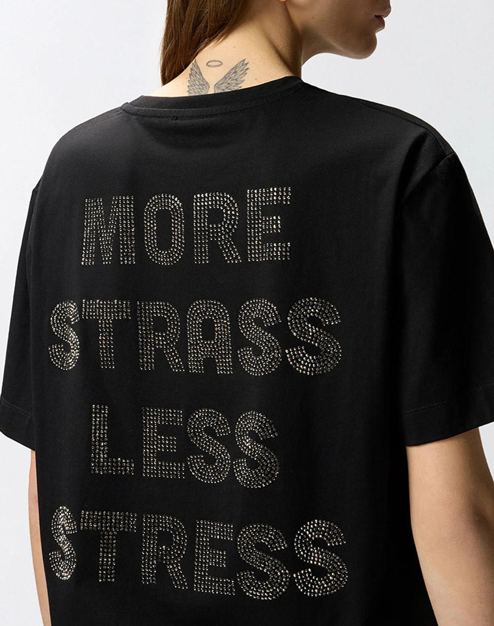 PINKO PINKO STREPITOSO T-SHIRT JERSEY LOGO 105526A33S-Z99 Black - 3