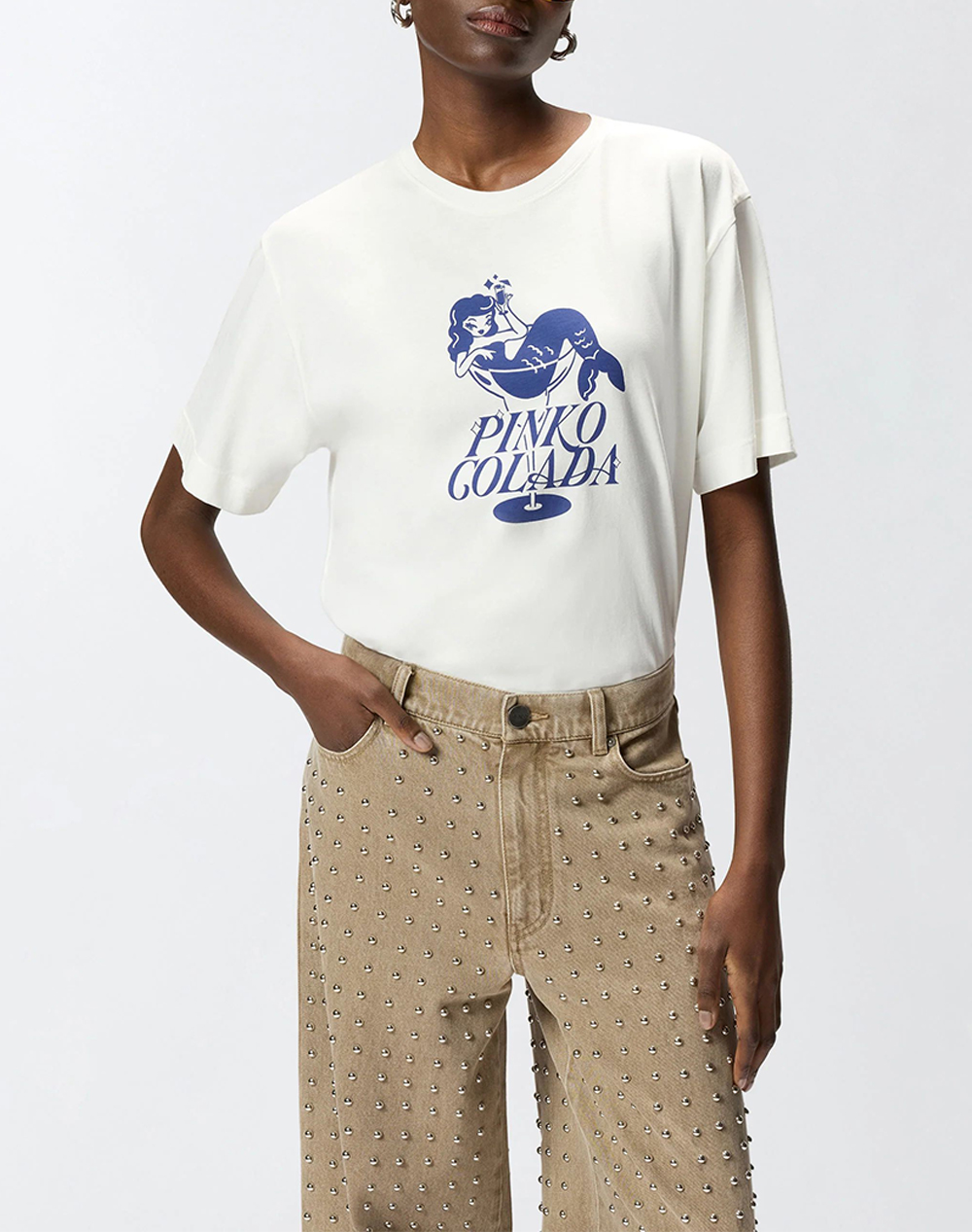 PINKO STREPITOSO T-SHIRT JERSEY ST C 105526A33N-ZE1 White