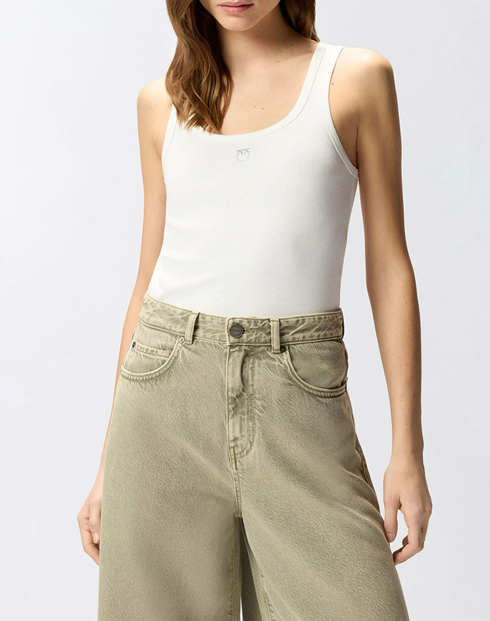 PINKO CALCOLATORE CANOTTIERA COSTINA 100807A338-Z05 White