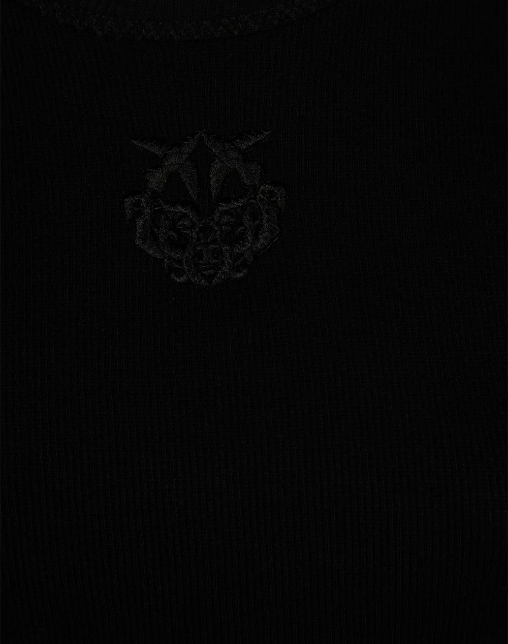 Pinko Brugherio T-Shirt Costina Logo 106815A3Al-Z99 Totalblack Γυναικεία ρούχα μπλούζες Τ-Shirt Politikos Shop Πολιτικός