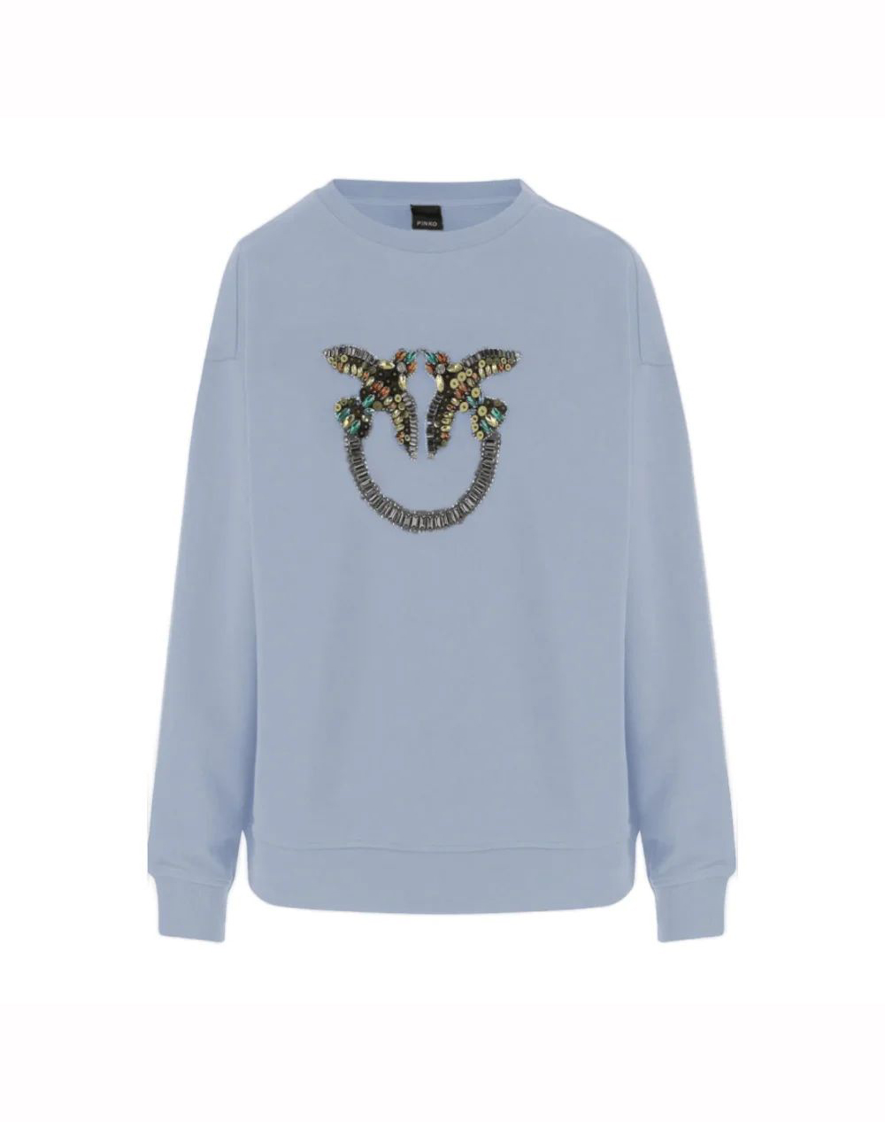 PINKO NELLY MAGLIA FELPA RICAMO LOGO 100534A33G-E87 SkyBlue