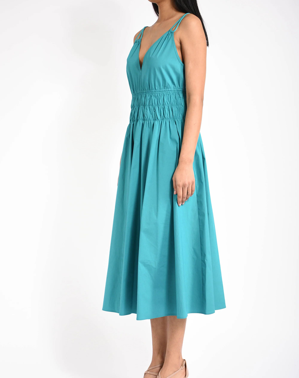 Pinko Amie Abito Comfort Popeline 106524A35Q-V77 Turquoise Γυναικεία ρούχα φορέματα Politikos Shop Πολιτικός