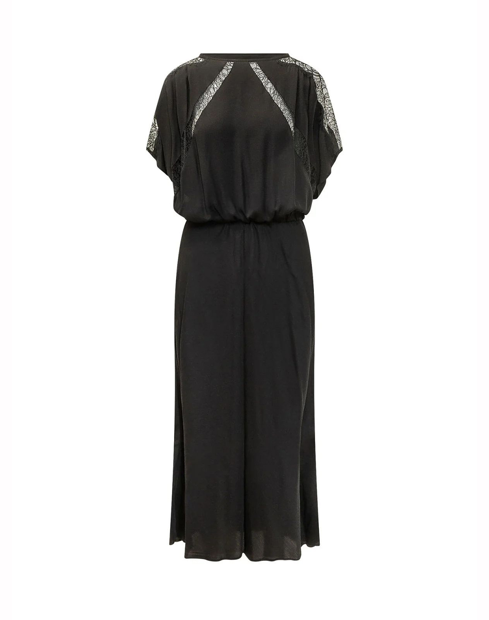 PINKO ANGIE ABITO TWILL CON PIZZO 106625A385-Z99 Black