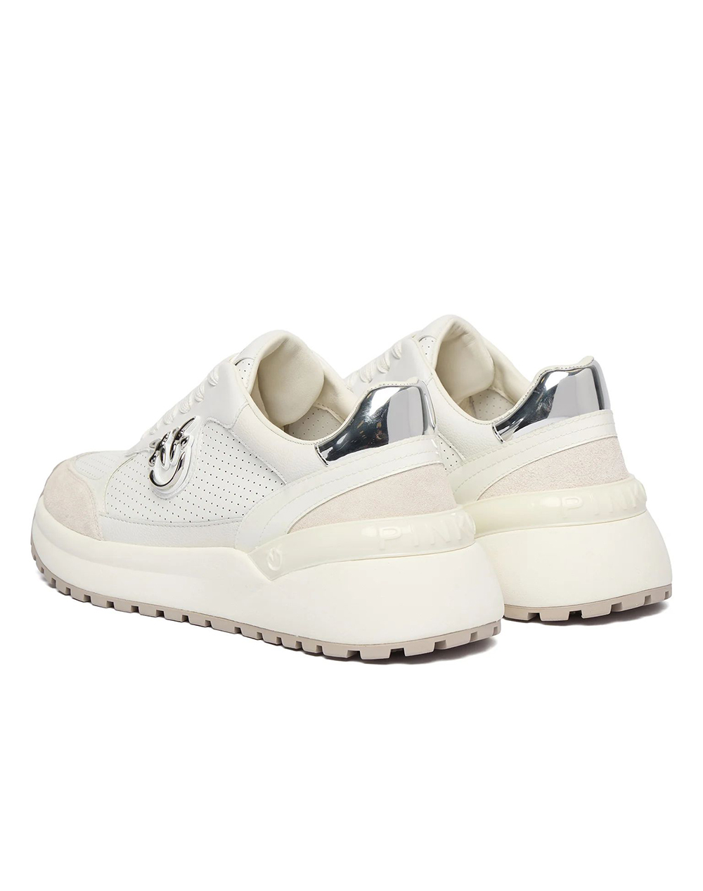 PINKO PINKO SHOES GEM 15 - SNEAKER COW SUEDE/PERFORATED WHITE SS0149P069Z1B-WHITE White - 3
