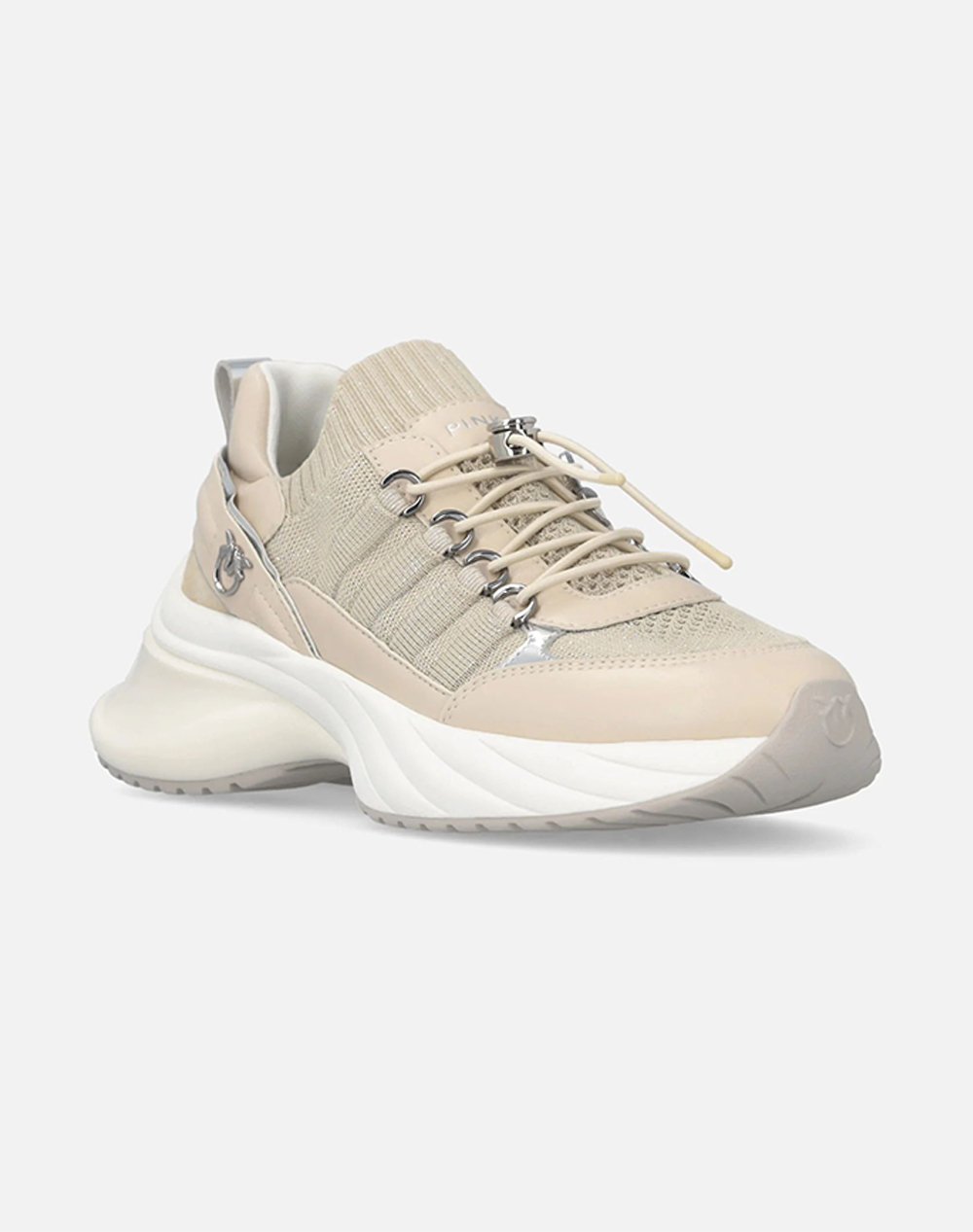 PINKO PINKO SHOES ARIEL 34 - SNEAKER CALF LEATHER/KNIT CORDA SS0141P128I35-CORDA Biege - 2