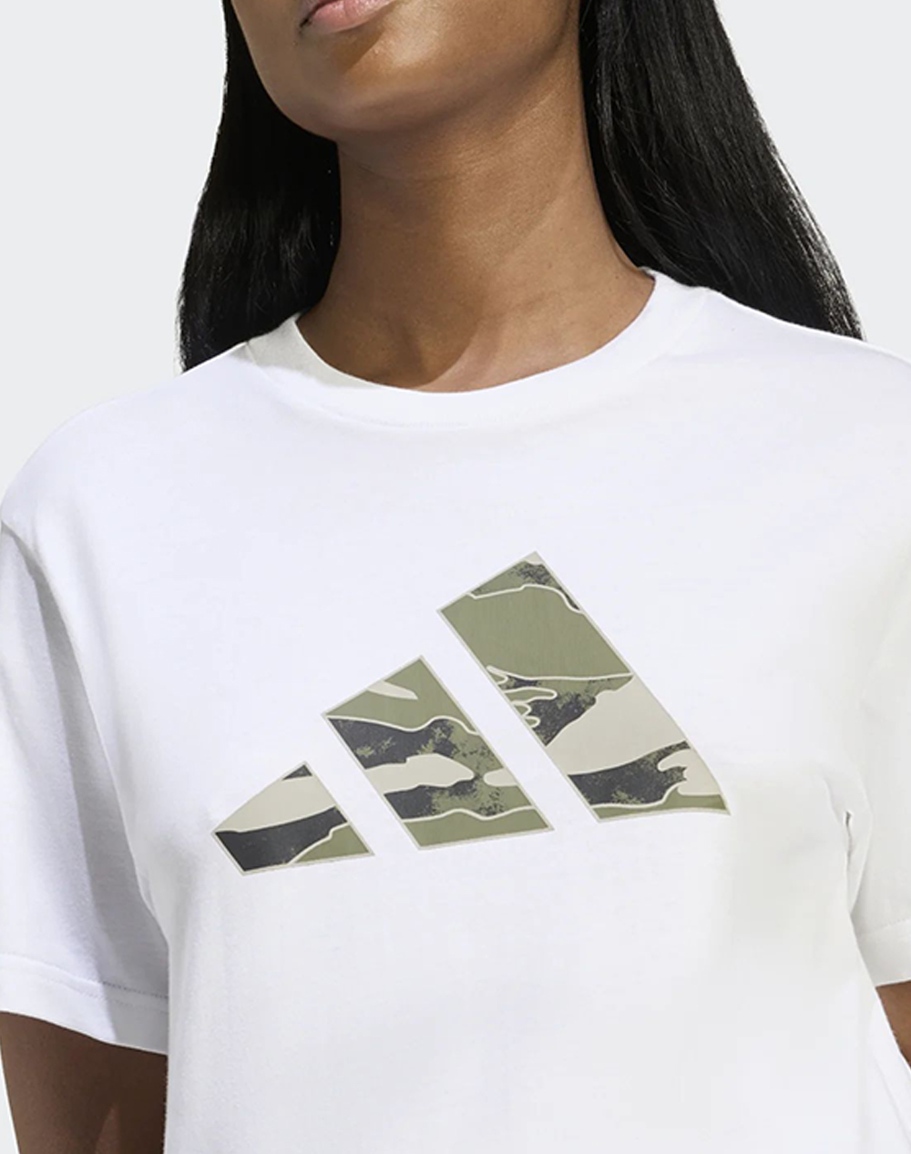 Adidas Camo T Kb7133-White White Γυναικεία ρούχα μπλούζες Τ-Shirt Politikos Shop Πολιτικός