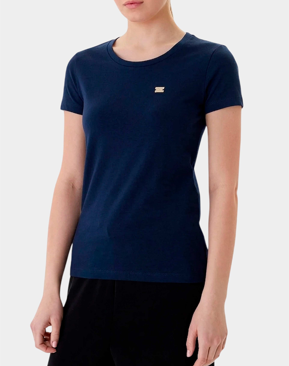 Ea7 Γυναικείο T-Shirt Κοντομάνικο Σκούρο Μπλε Βαμβάκι Ελαστάνη