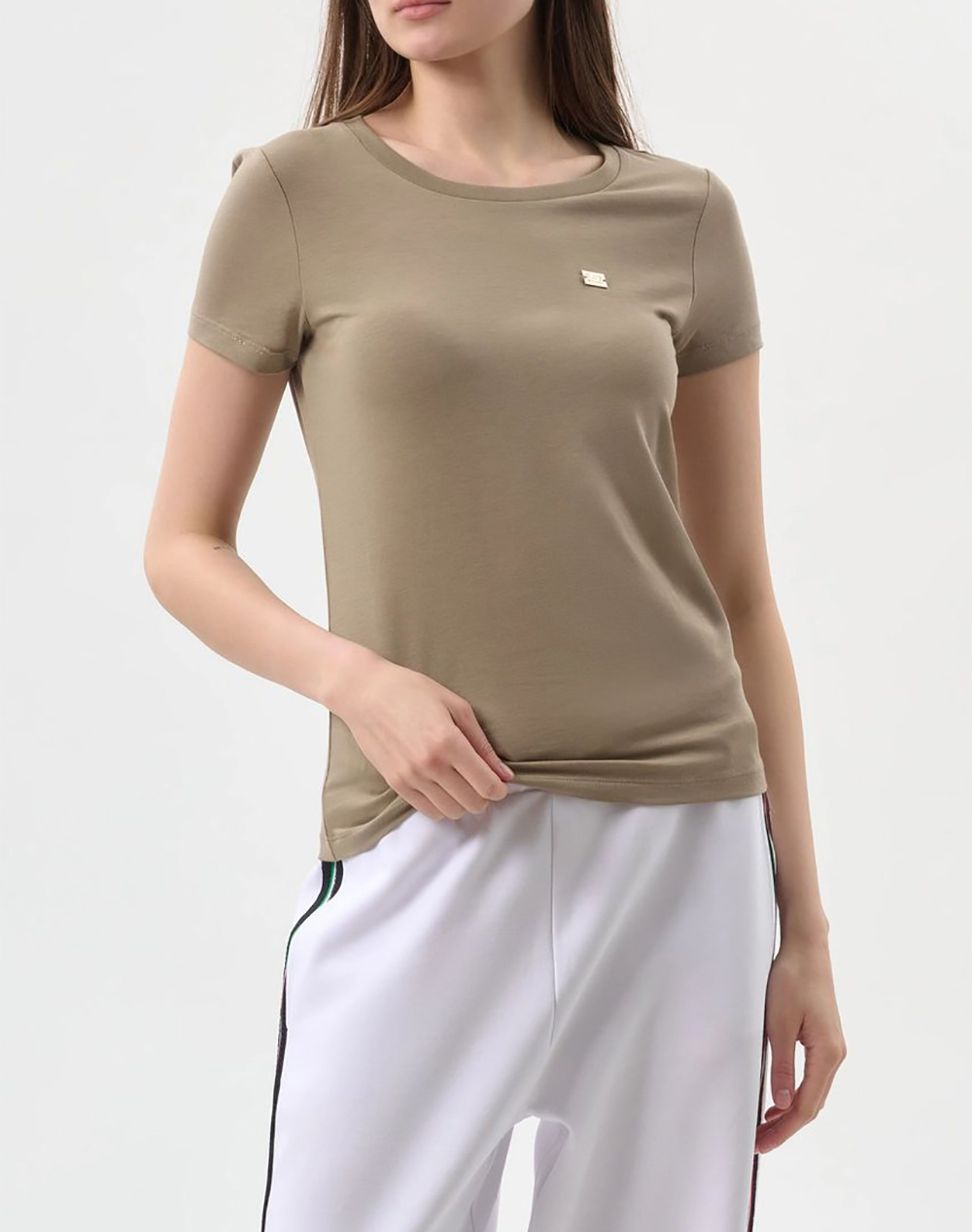 Ea7 T-Shirt 7W001045Af10373-U6167 Sandybrown Γυναικεία ρούχα μπλούζες Τ-Shirt Politikos Shop Πολιτικός