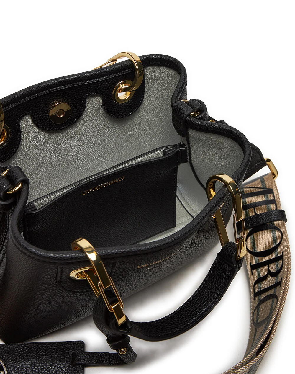 Emporio Armani Shopping Bag Ew000382Af12103-Mc032 Black Γυναικεία αξεσουάρ τσάντες Politikos Shop Πολιτικός