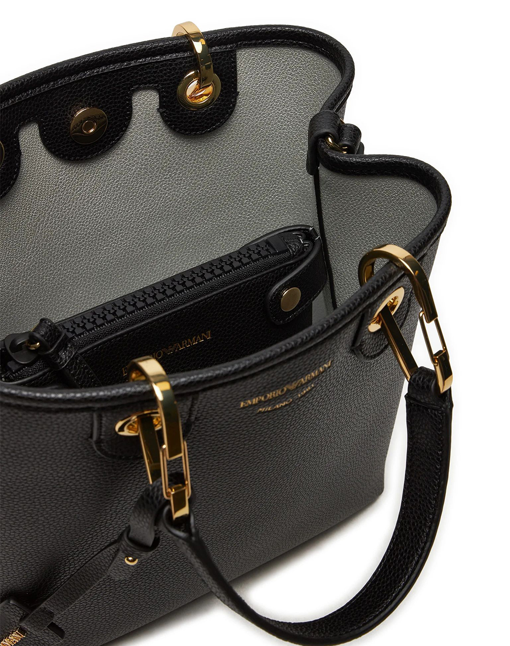 Emporio Armani Shopping Bag Ew000362Af12103-Mc032 Black Γυναικεία αξεσουάρ τσάντες Politikos Shop Πολιτικός